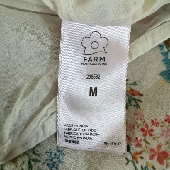 Farm Rio Delicate Forest Scarves Square Neck Blouse Size Medium - Picture 7 of 9